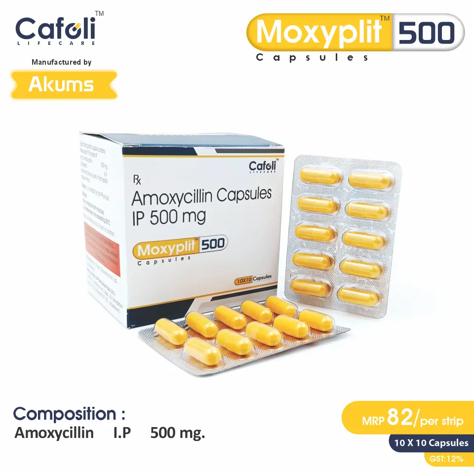 Amoxycillin (500mg) Capsule at Best Price in PCD Pharma Franchise for Beta-lactamase Inhibitor.